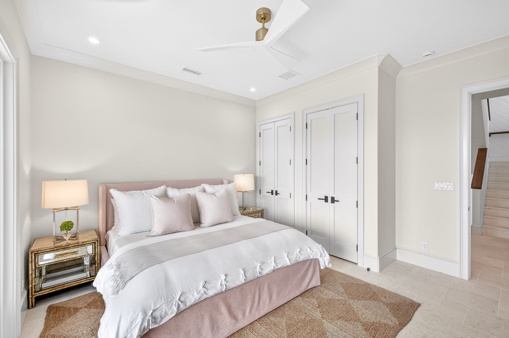 Drift off in your serene bedroom sanctuary with plush bedding, elegant furnishings, and soothing neutral tones creating the perfect peaceful retreat.
