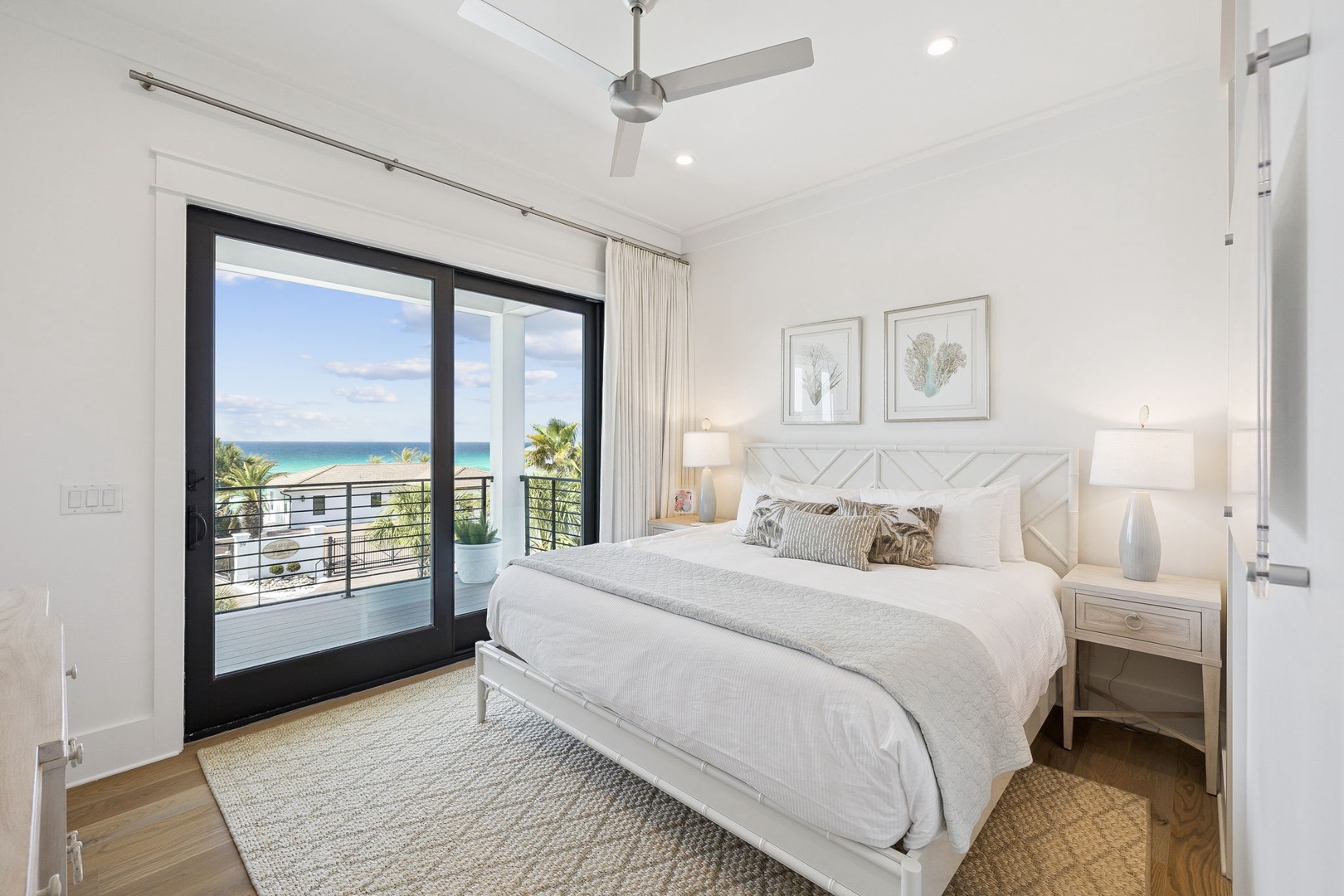 Wake up to stunning ocean views from your comfortable bed, where tropical breezes and sparkling blue waters create the perfect morning escape.