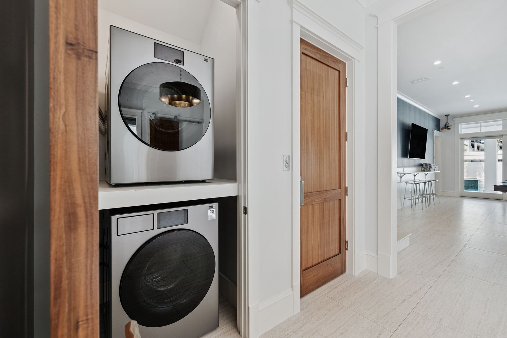 Your laundry needs are covered with these modern, stacked appliances conveniently located for easy access during your stay.