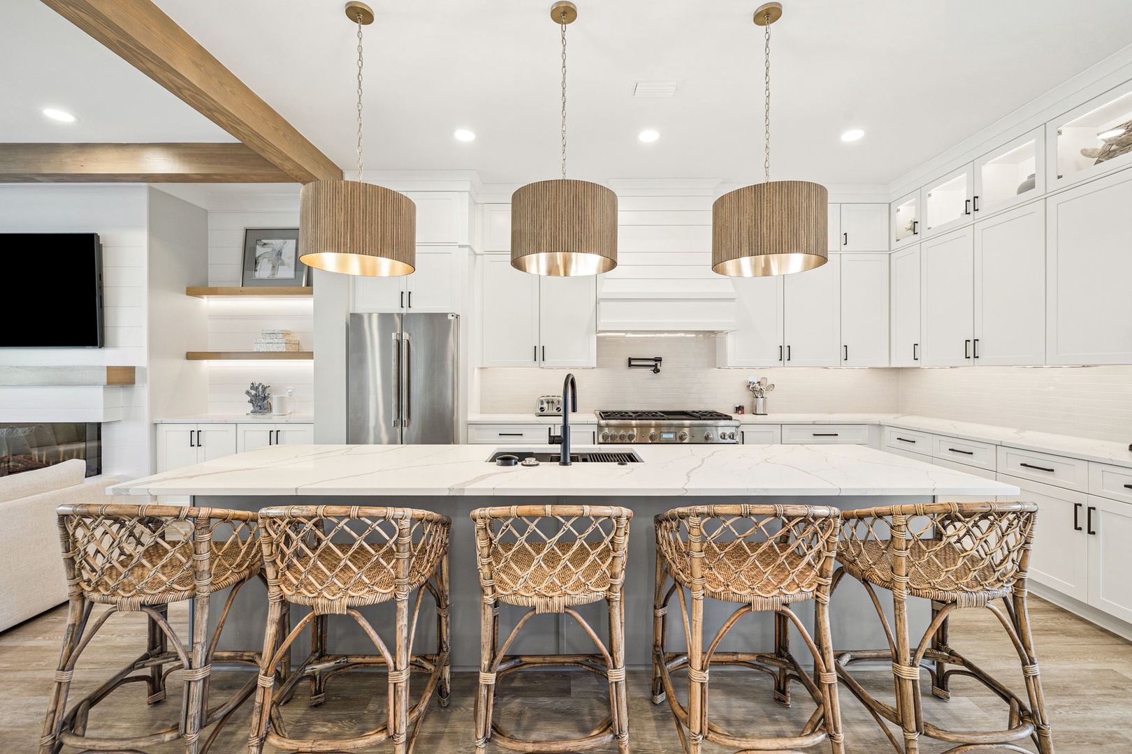 Your dream kitchen awaits with a spacious island perfect for morning coffee or preparing meals together.