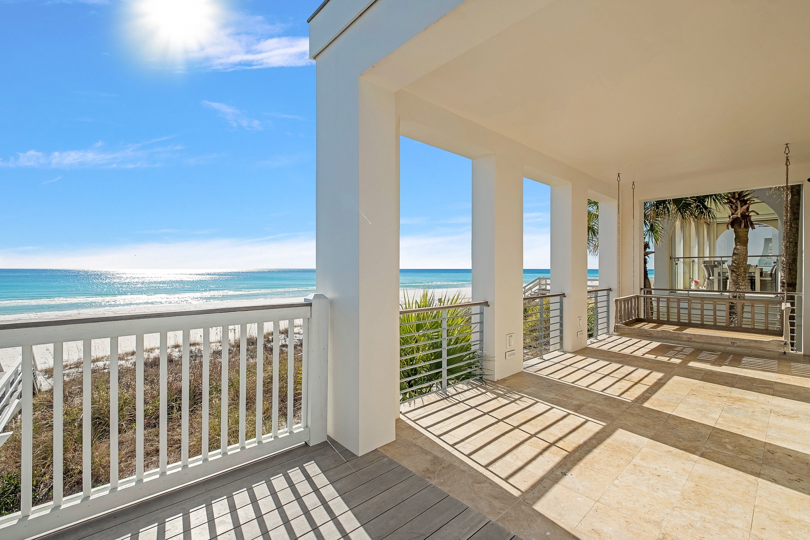 Step onto your private balcony and soak in breathtaking ocean views. The spacious terrace frames the endless blue horizon perfectly for your morning coffee.