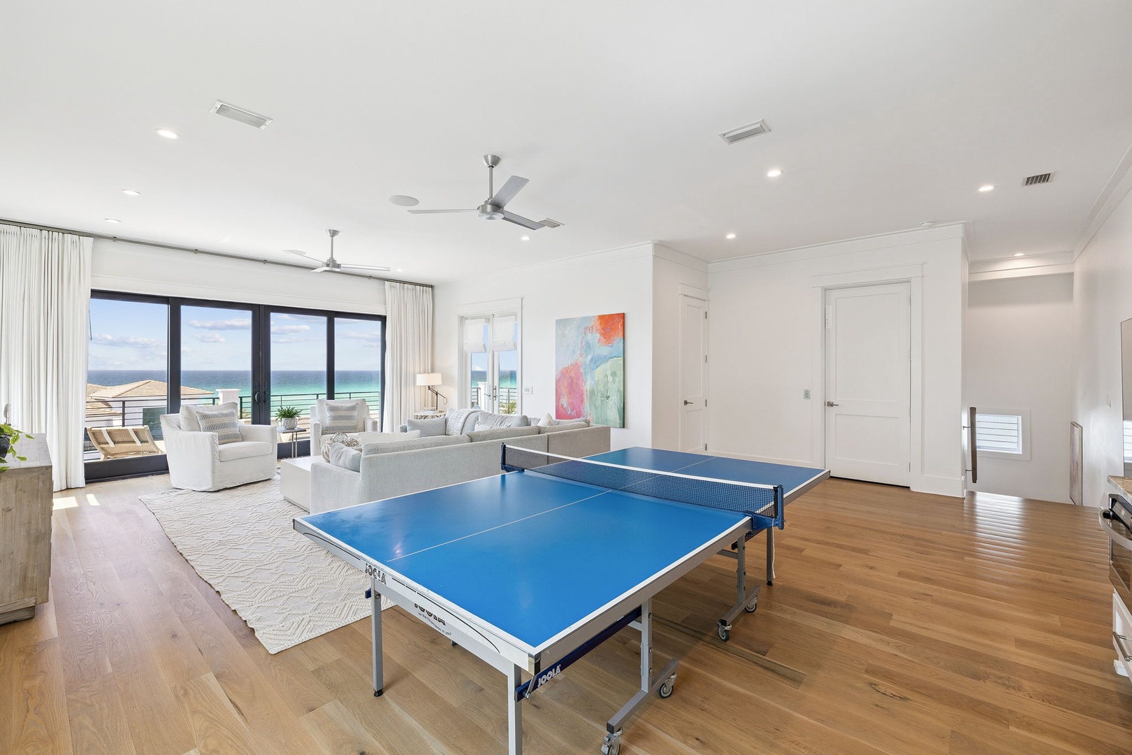 Challenge friends to ping pong while soaking in breathtaking ocean views from your expansive living area.