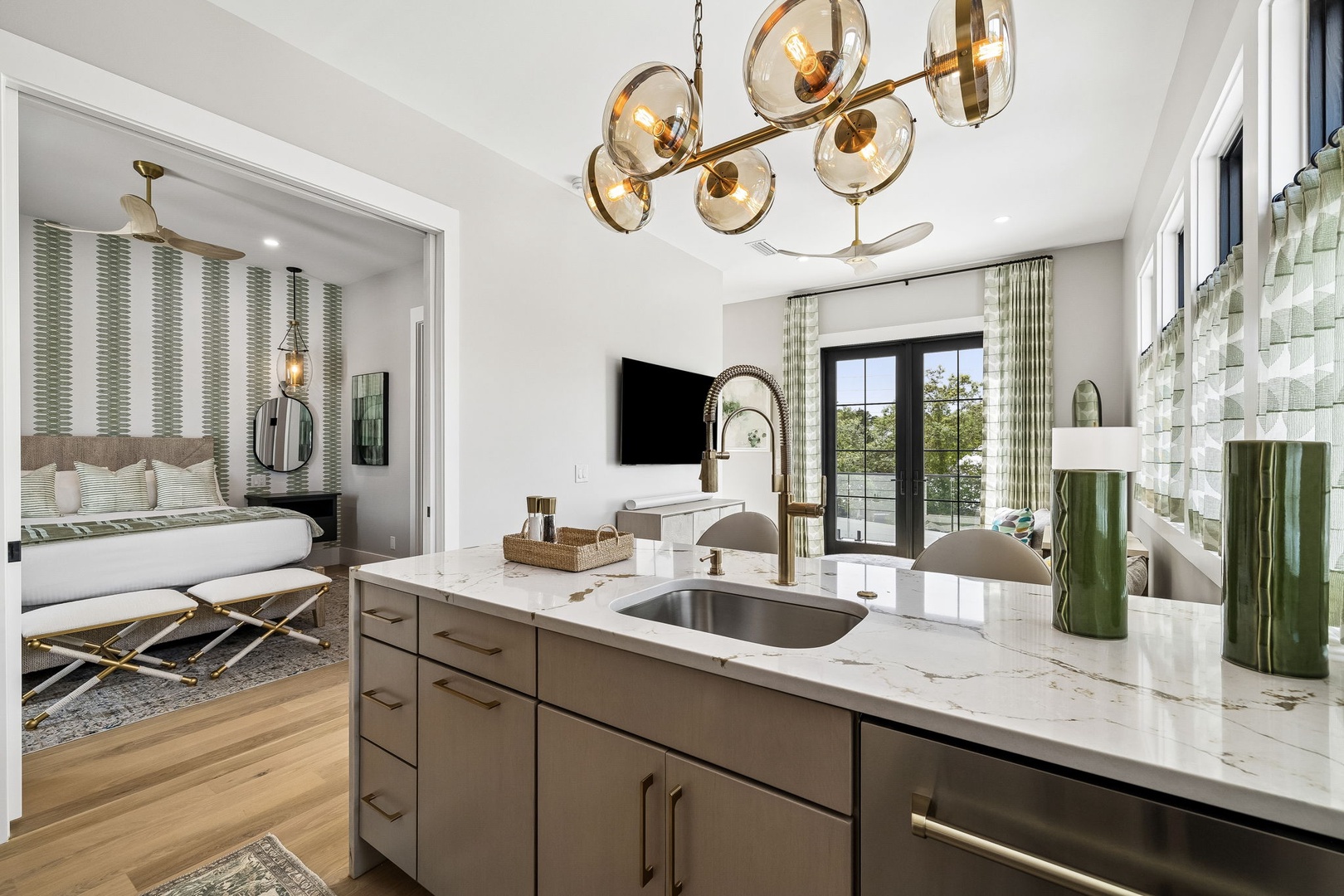 Your open-concept suite blends modern elegance with comfort—prepare a morning coffee at your marble kitchenette, then step onto your private balcony to soak in the view.