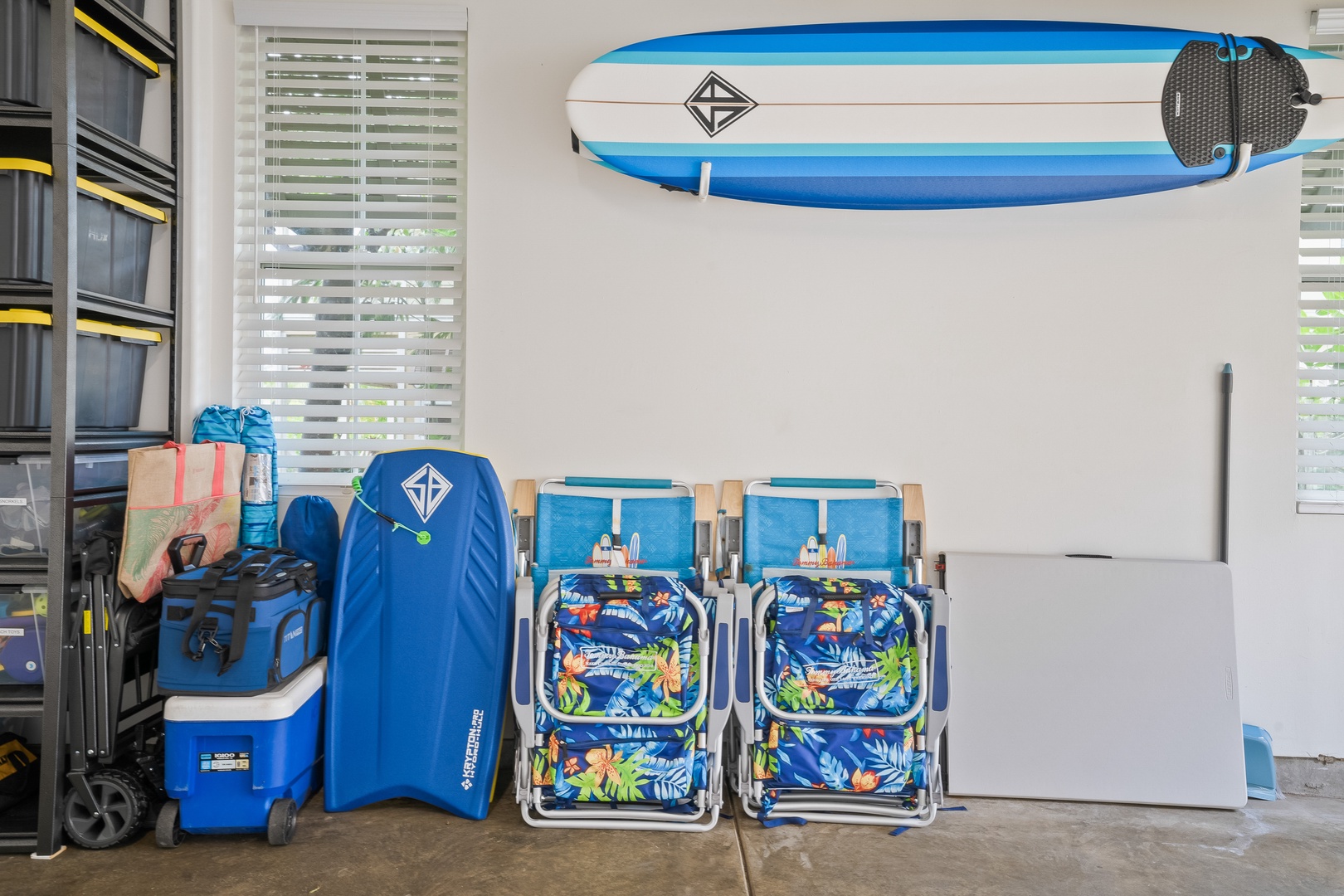 Princeville Vacation Rentals, Hale Kaua'i - Beach gear is ready for your next adventure, from shoreline mornings to sunset outings.