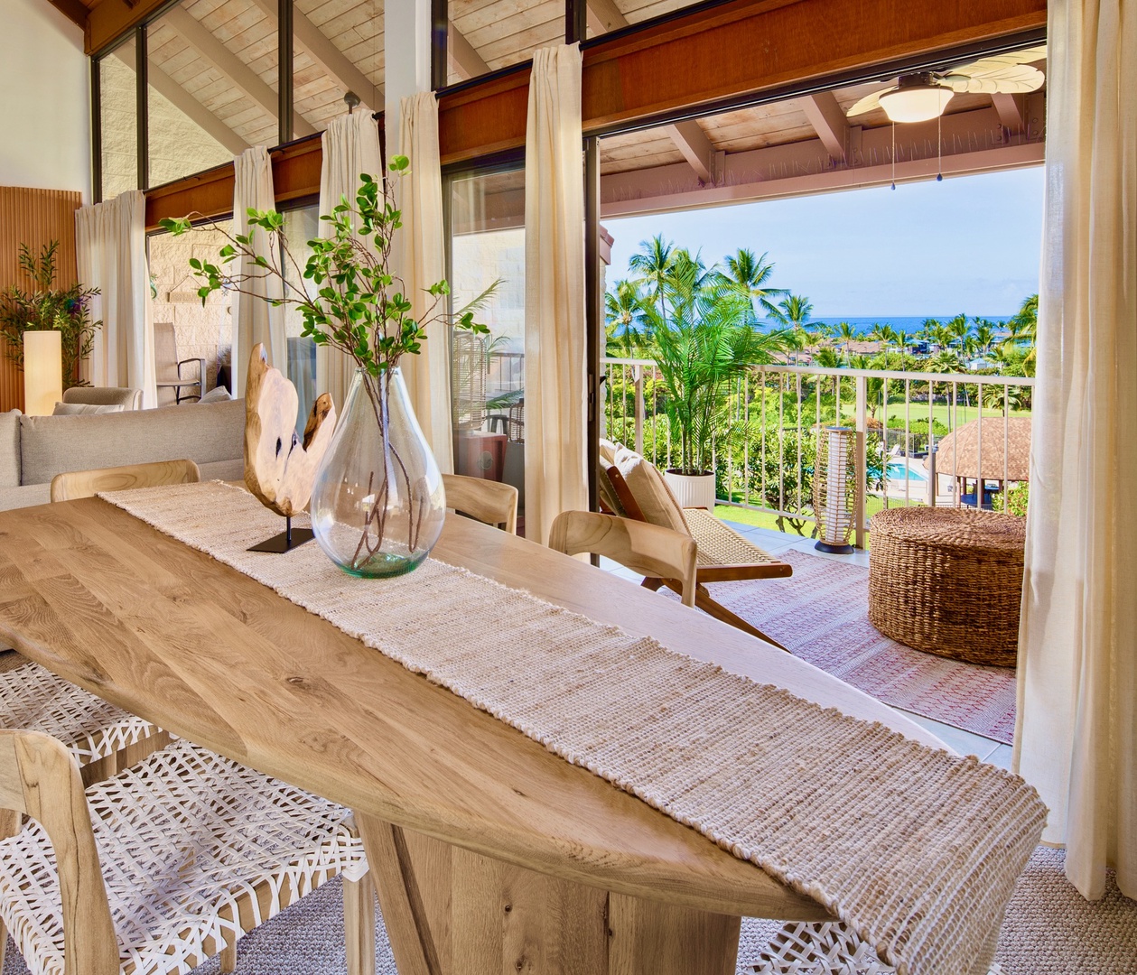 Kailua Kona Vacation Rentals, Keauhou Kai C301 - Set the table here and the water stays in view through the whole meal.