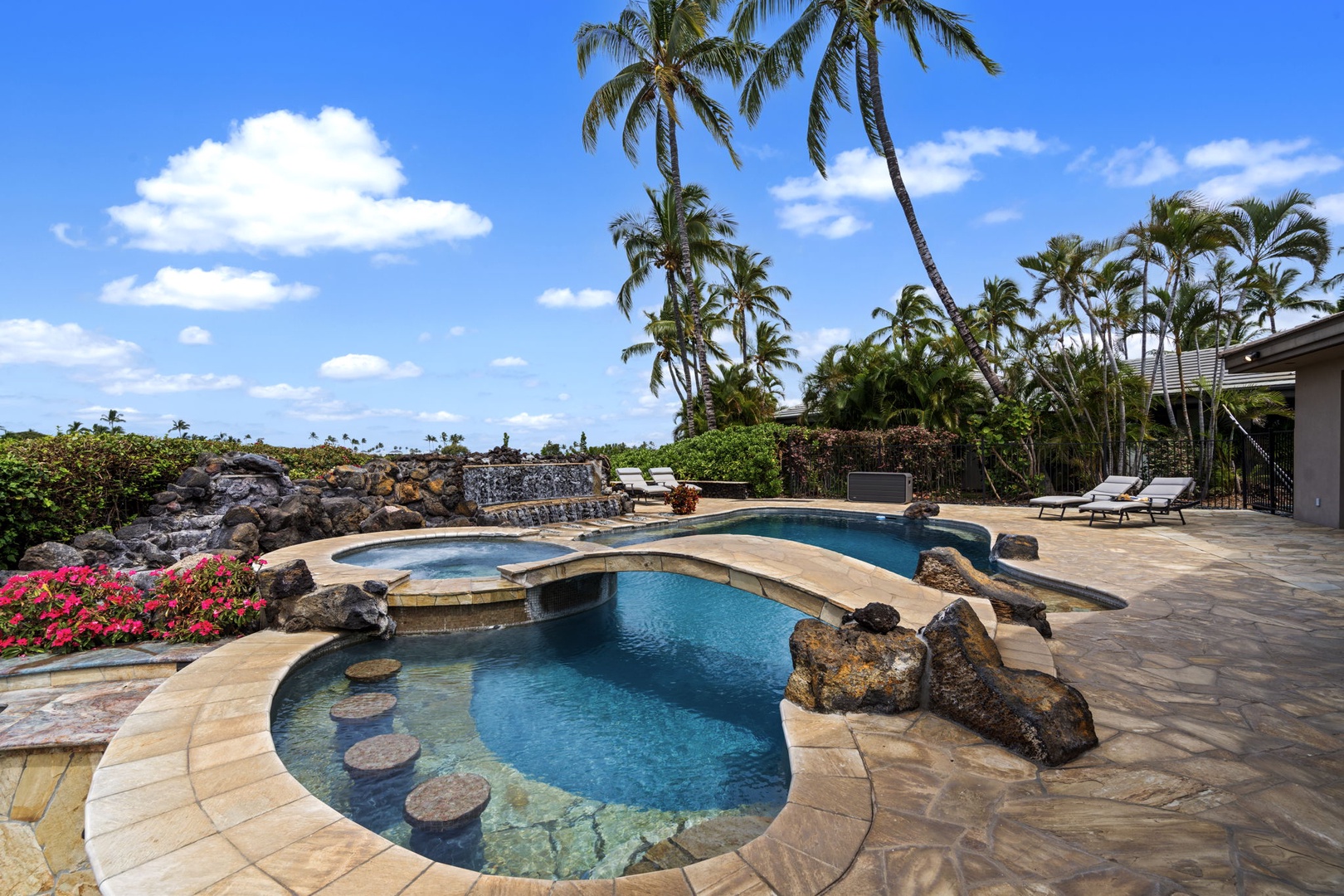 Kamuela Vacation Rentals, Hale Konane - Swim beneath the palms in your private oasis with built-in spa and serene landscaping.
