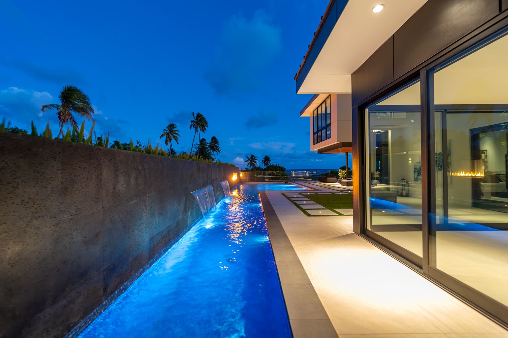 Honolulu Vacation Rentals, Ocean Villa Emilie - Framed by walls and waves, this private lap pool offers serene moments away from the world.