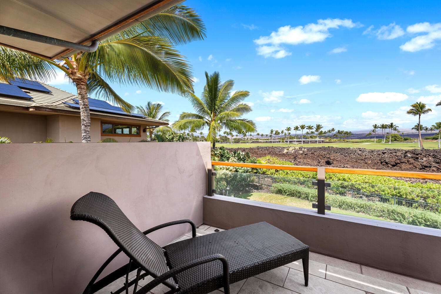 Kamuela Vacation Rentals, Laule'a Ohana Retreat - Private balcony with loungers perfect for reading or sunset gazing at Laule'a #13.