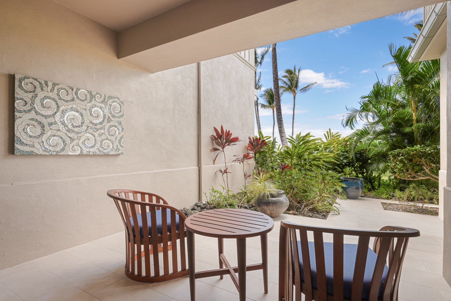 Kailua Kona Vacation Rentals, 3BD Golf Villa (3101) at Four Seasons Resort at Hualalai - Enjoy the private lanai of the primary suite.