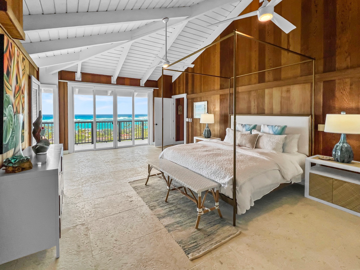 Kailua Vacation Rentals, Hale Lani - Primary bedroom has a king bed and gorgeous views