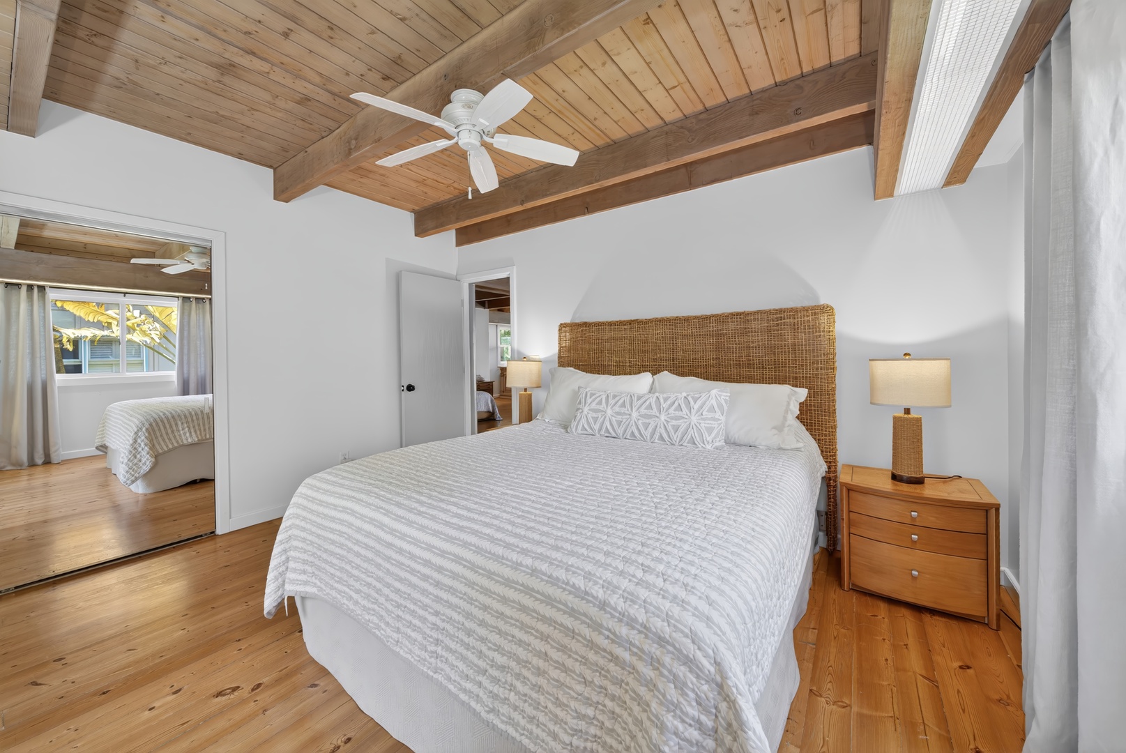 Haleiwa Vacation Rentals, Sunset Beach Hideaway - Natural light and tropical breezes create a calm atmosphere throughout the bedroom.