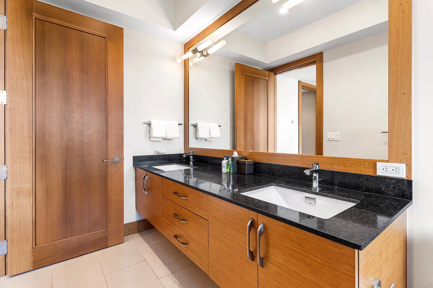 Kamuela Vacation Rentals, Laule'a at the Mauna Lani Resort #14 - Bright and modern vanity with ample counter space and storage.