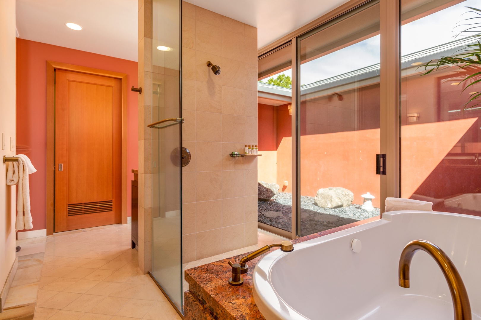 Kamuela Vacation Rentals, Mauna Kea Resort Bluffs 22 - The Beach House - An ensuite with its own private garden, featuring a soaking tub made for lingering.