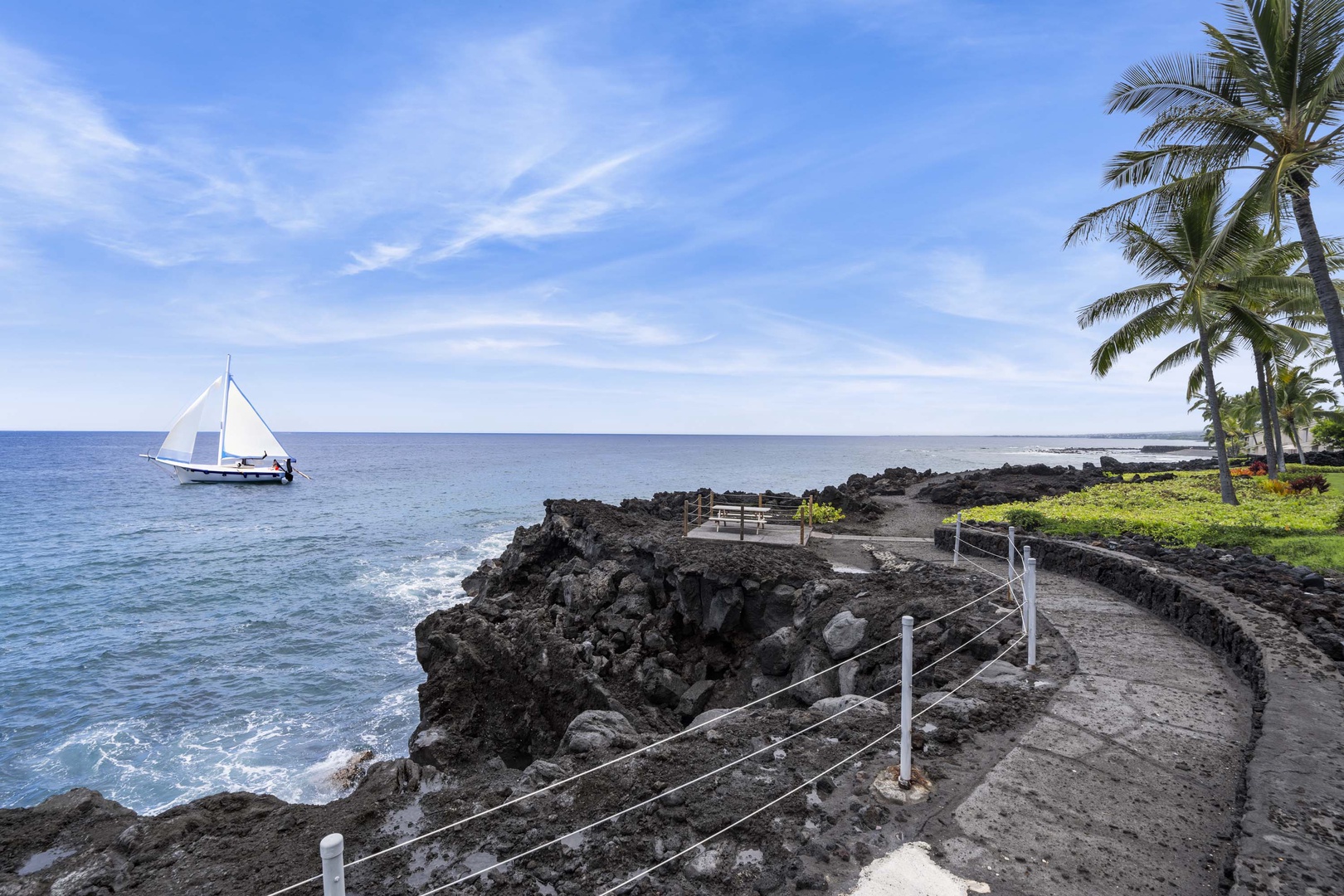 Kailua Kona Vacation Rentals, Keauhou Kona Surf & Racquet 2101 - Relaxing lanai ocean views.