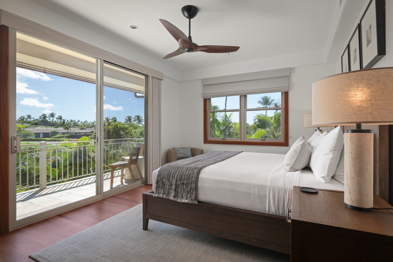 Kailua Kona Vacation Rentals, 3BD Ka'Ulu Villa (109A) at Hualalai Resort - Additional view of the third bedroom leading out to the lanai.