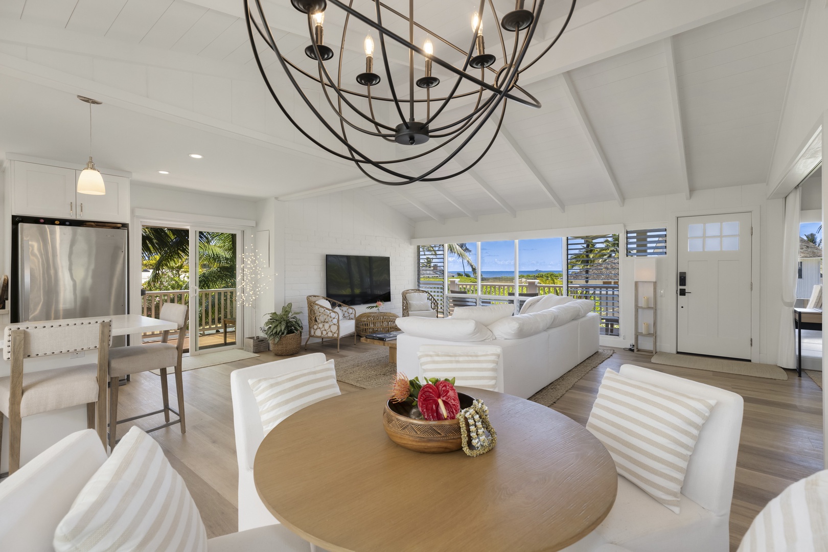 Kailua Vacation Rentals, Seahorse Beach House - Luxury and spaciousness greet you in our living area where an open floor plan invites relaxation and connection.