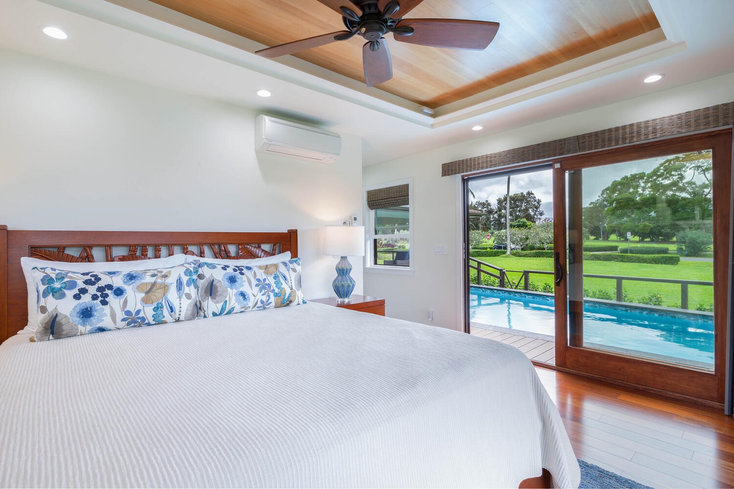 Princeville Vacation Rentals, Aloha Villa - Pool view first thing in the morning!