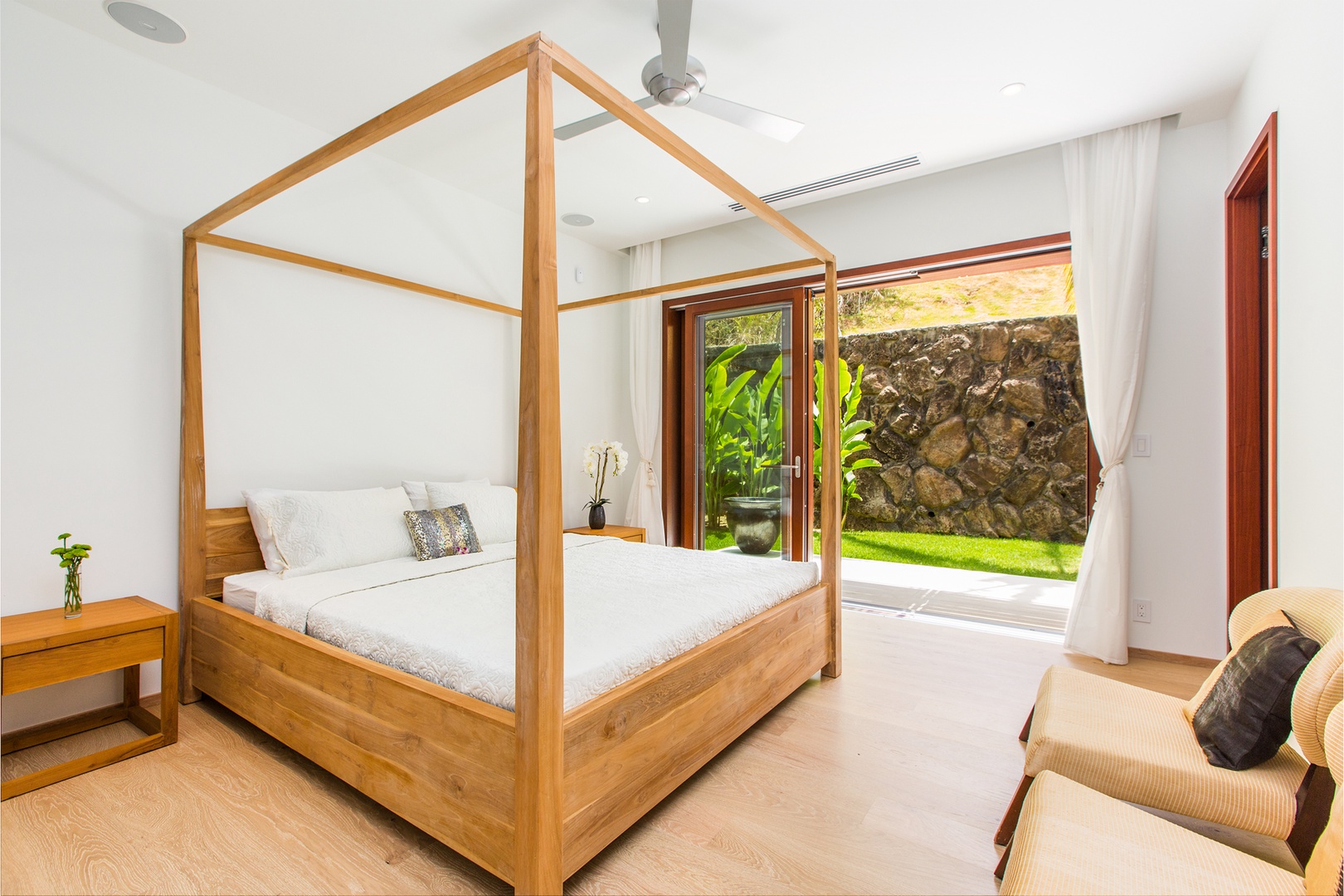 Kailua Vacation Rentals, Lanikai Hillside Estate - Guest Bedroom 2 with mountain views