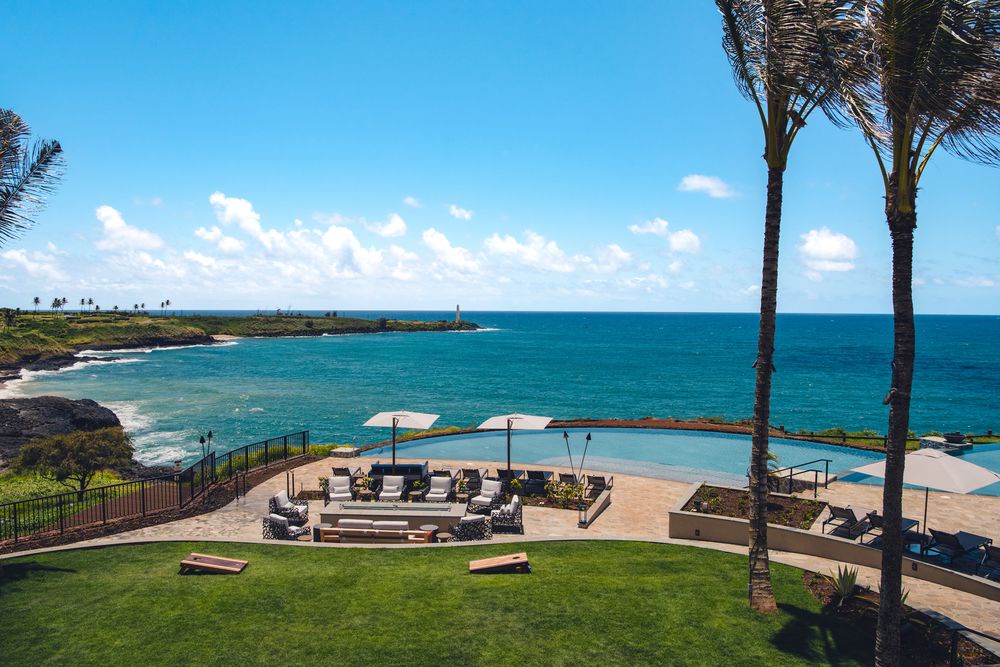 Lihue Vacation Rentals, Laola Townhouse at Hokuala 3BR* - The Kaiholo pool looks out over the Pacific and Ninini Point Lighthouse.