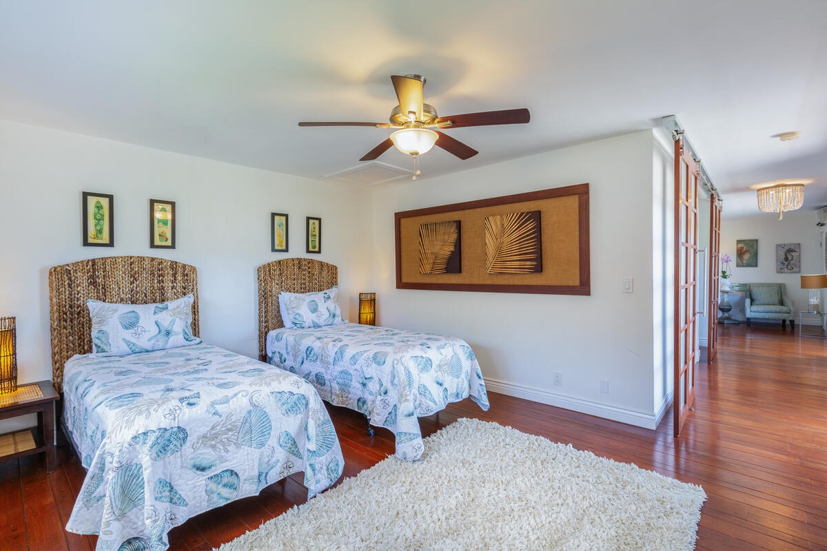 Princeville Vacation Rentals, Hokulani Villa - Enjoy seamless flow with open concept space with the primary bedroom and the den.