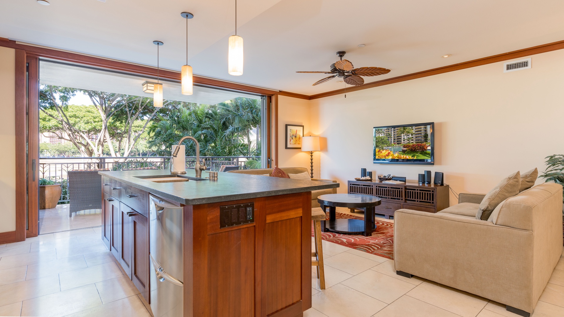 Kapolei Vacation Rentals, Ko Olina Beach Villas B202 - A well appointed TV for movie night.