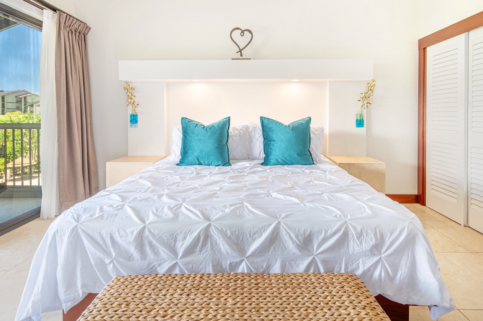 Princeville Vacation Rentals, Hanalei Bay Resort 7307/08 - Primary bedroom offers king bed