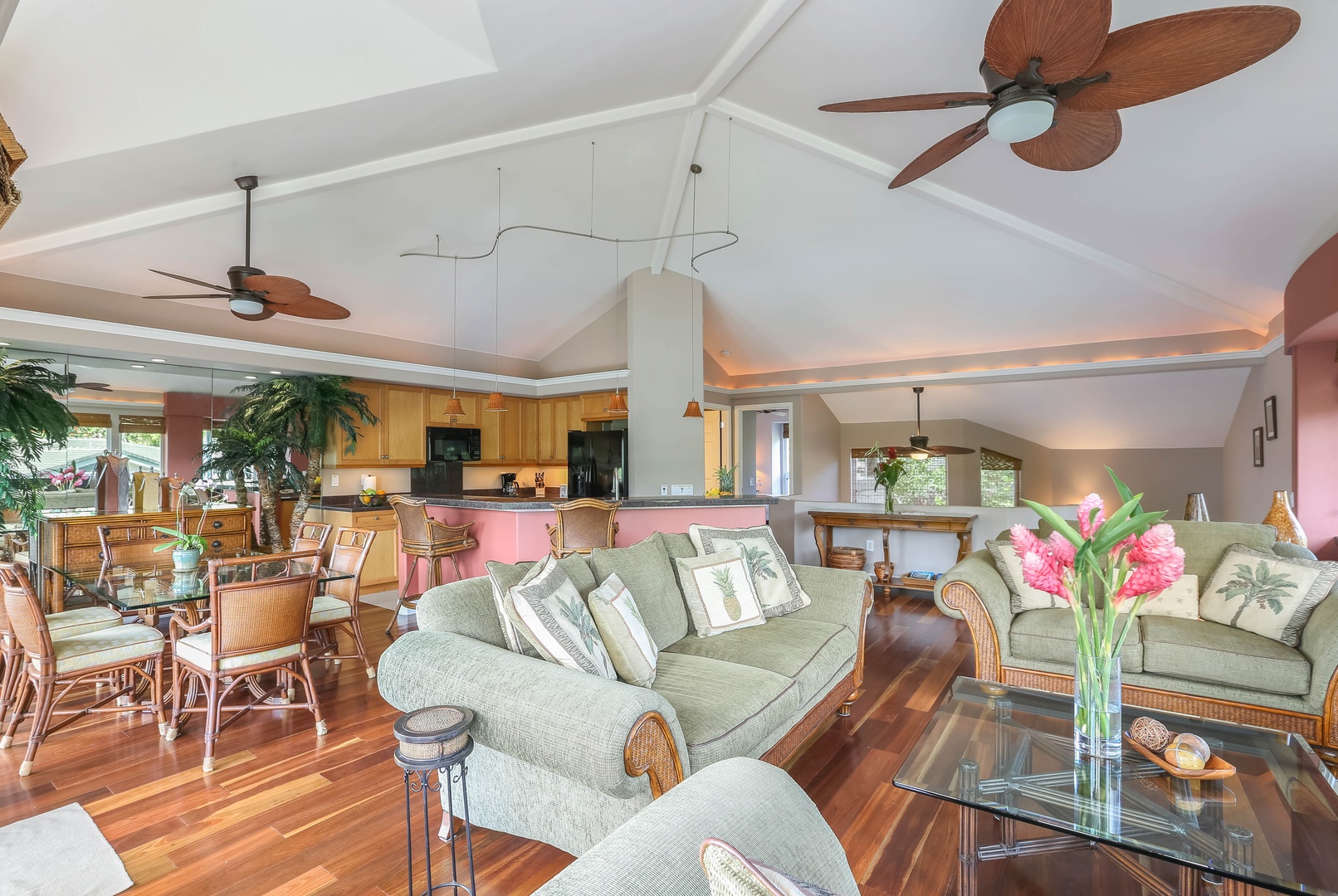 Princeville Vacation Rentals, Nohea Villa - Relax in the cozy living area with plush seating and an open and inviting layout.