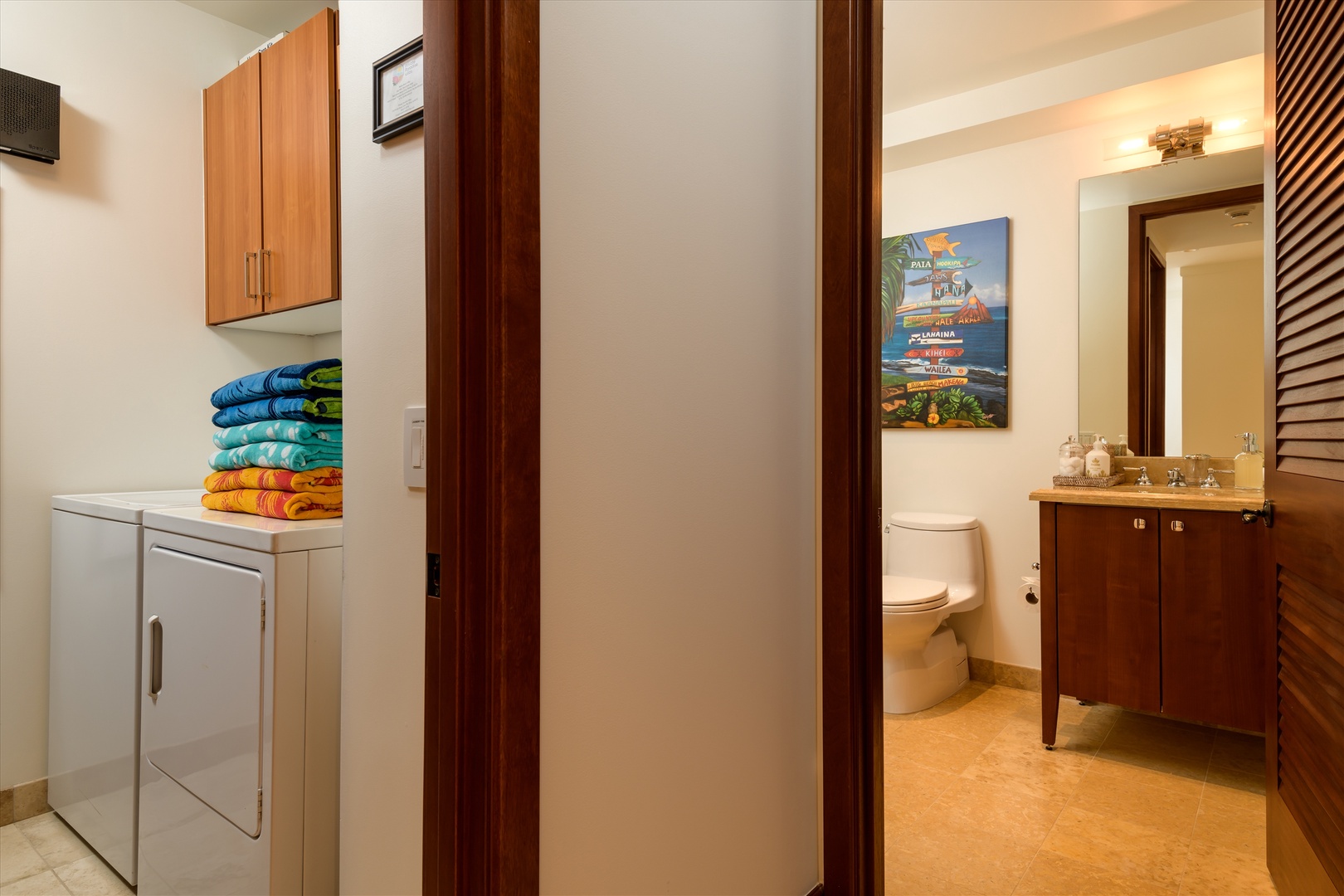 Wailea Vacation Rentals, Blue Ocean Suite H401 at Wailea Beach Villas* - In-Villa Laundry Room