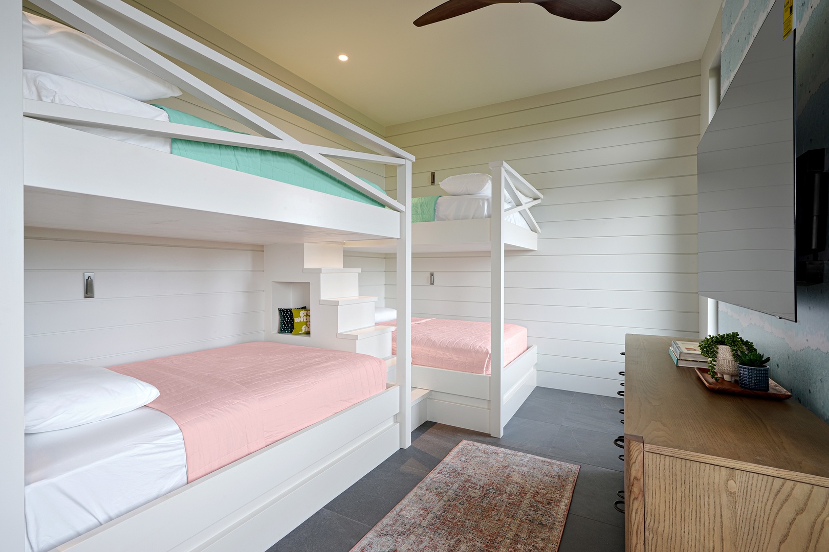 Koloa Vacation Rentals, Hiki Moe Hale - Cozy bunk room with dual bunk beds, perfect for kids or groups.