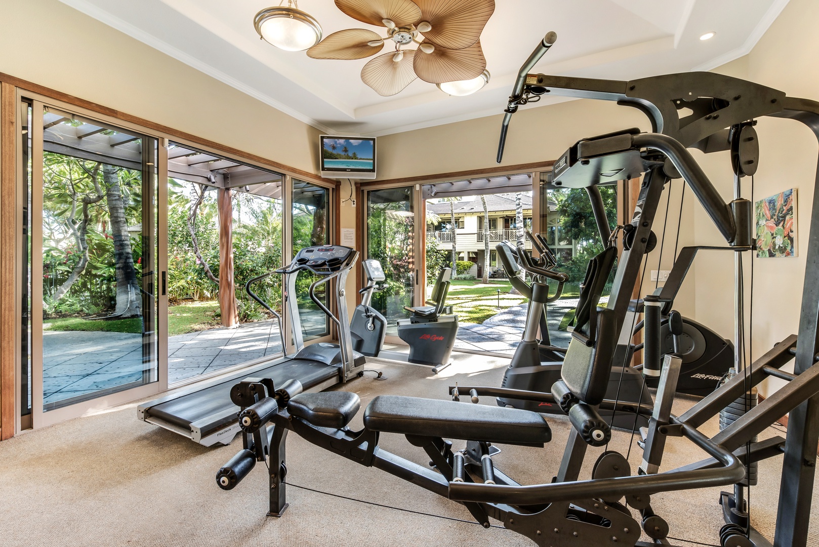 Kamuela Vacation Rentals, Palm Villas E1 - Palm Villas Fitness Center, Located Next to the Pool