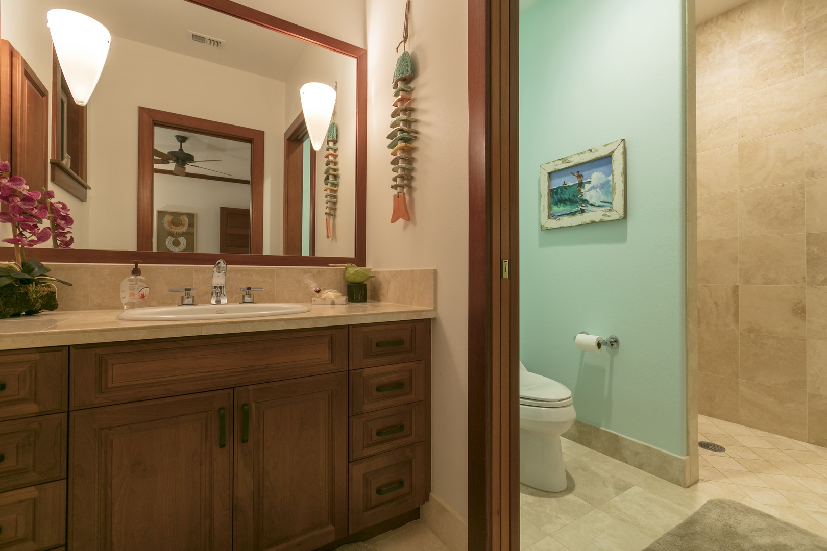 Kamuela Vacation Rentals, Villages at Mauna Lani Resort Unit # 728 - 2nd Primary bathroom with walk in shower