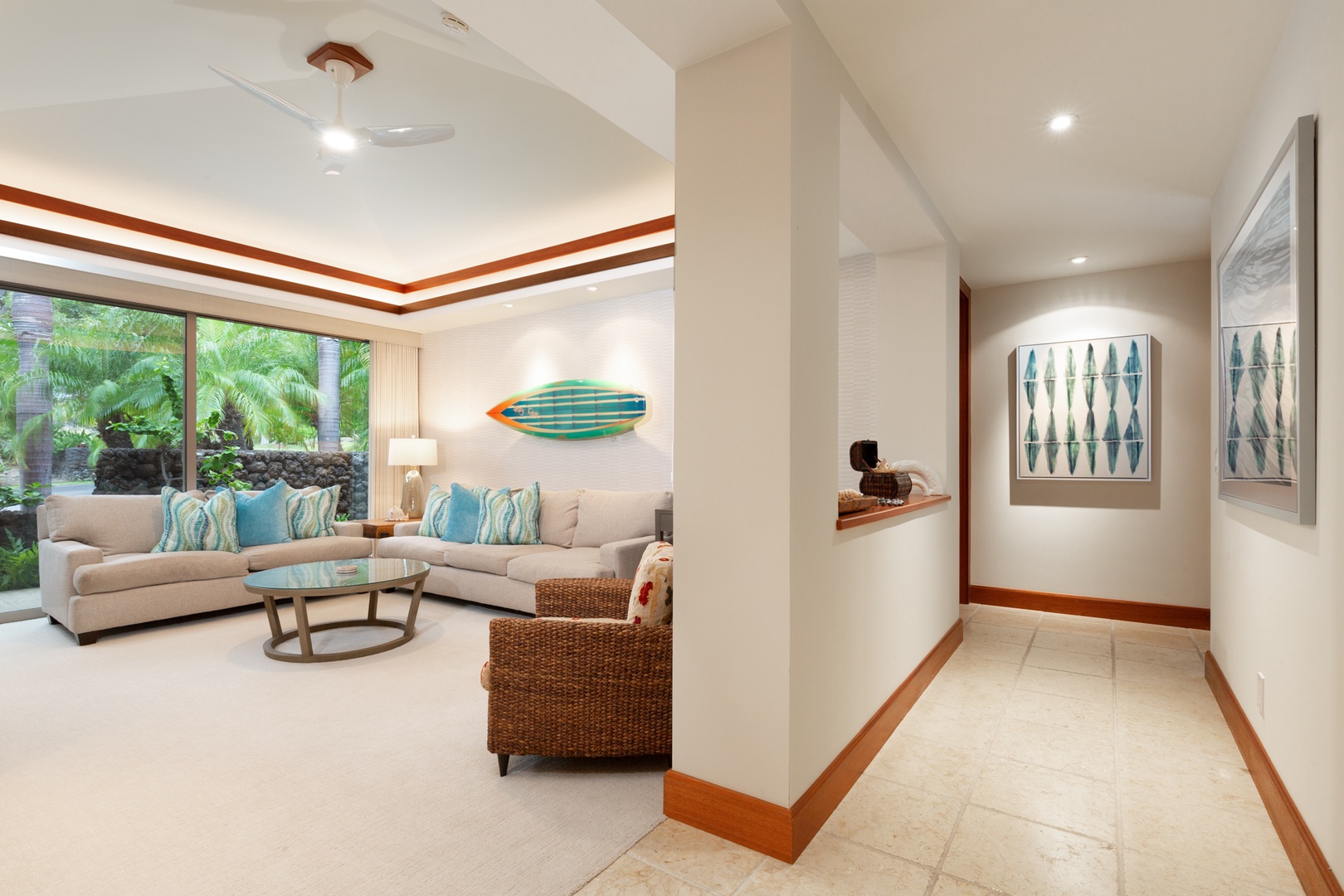 Kailua Kona Vacation Rentals, 4BD Hainoa Estate (102) at Hualalai Resort - Adjacent to the foyer is a hallway to the media room & two guest bedrooms