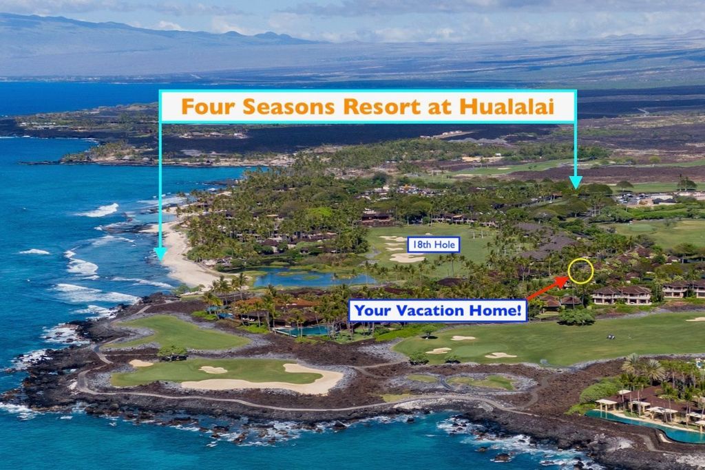 Kailua Kona Vacation Rentals, 2BD Hillside Villa (4102) at Hualalai Resort - Map to demonstrate the proximity of your villa rental to the resort.