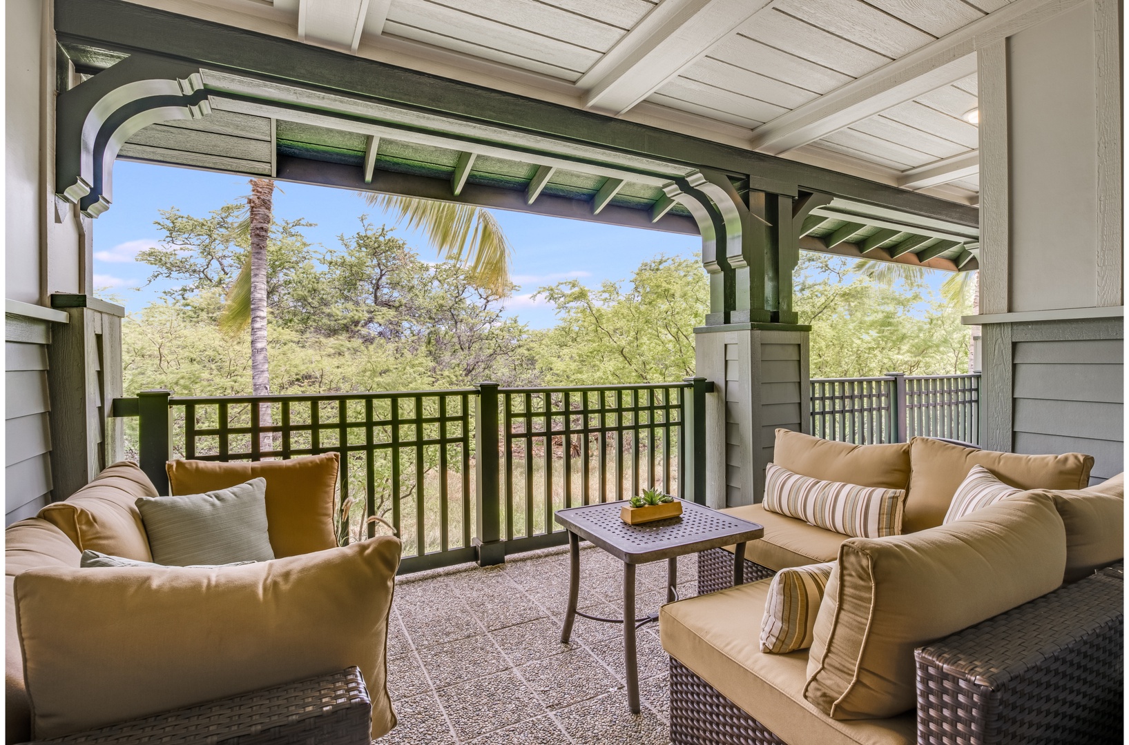 Kamuela Vacation Rentals, Kulalani at Mauna Lani 804 - Enjoy the lovely furnished patio for a morning coffee