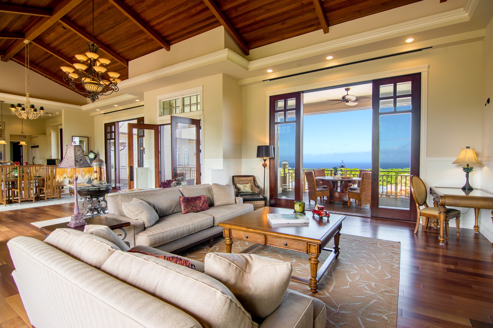 Lahaina Vacation Rentals, Rainbow Hale Estate* - Living Room and View of Ocean