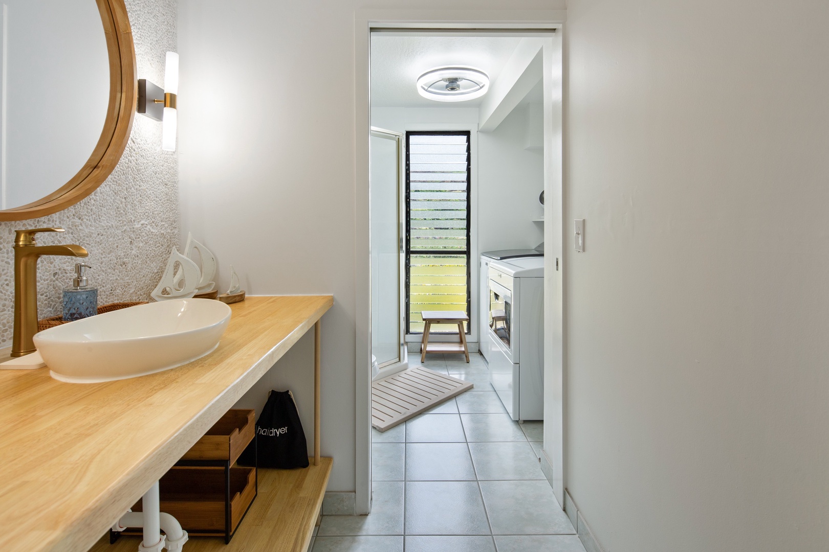 Kailua Kona Vacation Rentals, Keauhou Kai C301 - Wide vanity and a lit mirror for getting ready without crowding anyone.
