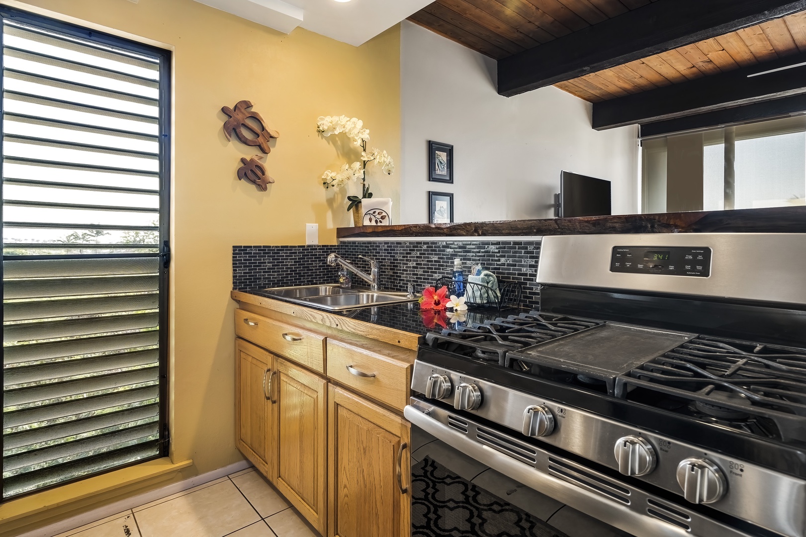 Kailua-Kona Vacation Rentals, Kona Mansions D231 - Gas range for the cooking enthusiasts!
