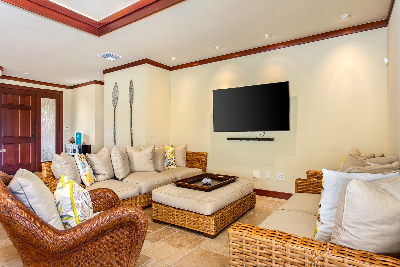 Kamuela Vacation Rentals, 3BD Wai'ula'ula Villa (312) at Mauna Kea Resort - Bright, open living area blending island-inspired décor and modern comfort for effortless indoor-outdoor living.