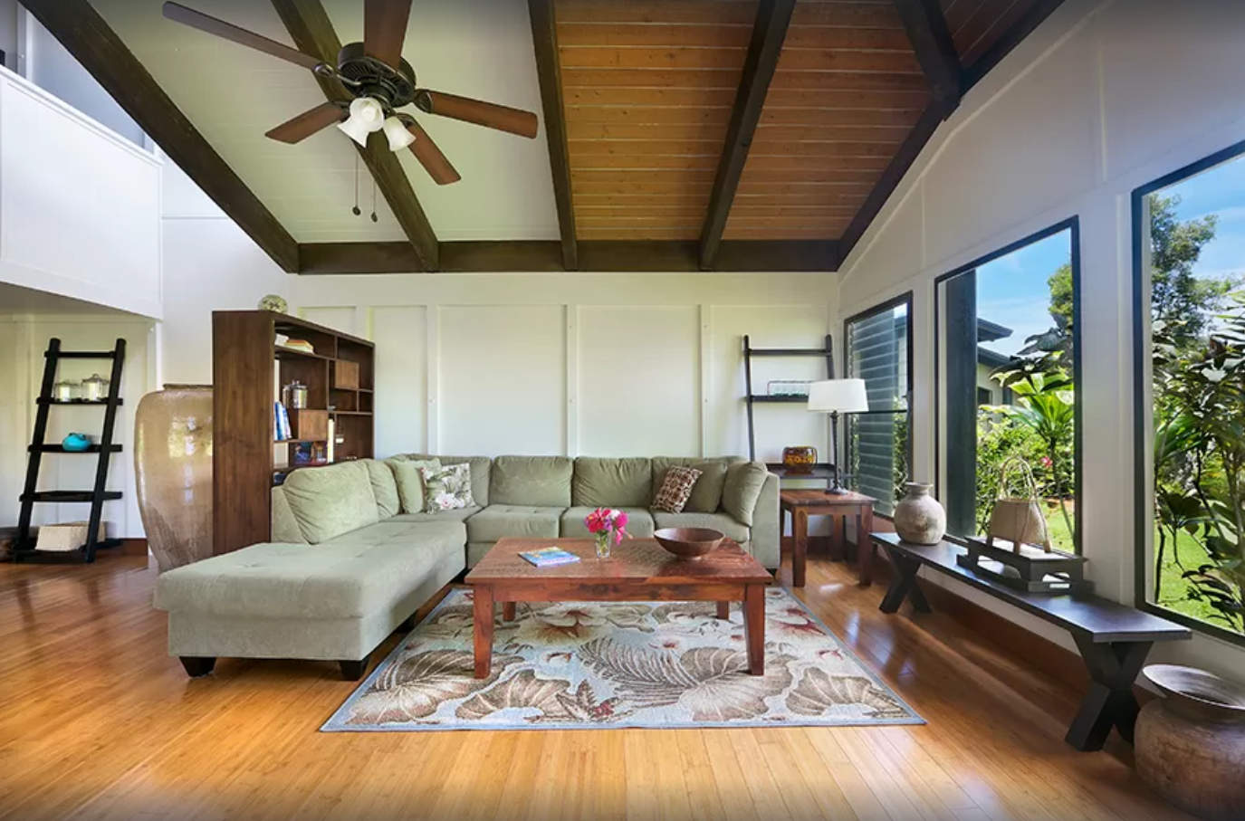 Princeville Vacation Rentals, Mauna Kai 11 - Living room with plenty of comfortable seating