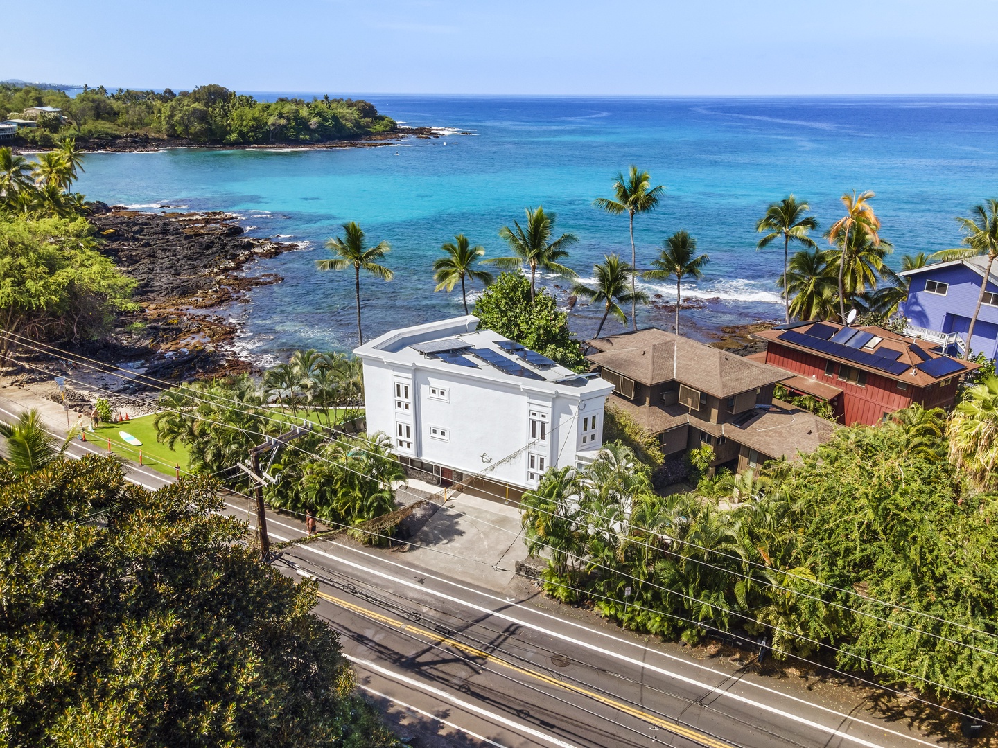 Kailua Kona Vacation Rentals, Kona's Shangri La - Aerial view facing the ocean of Kona's Shangri La