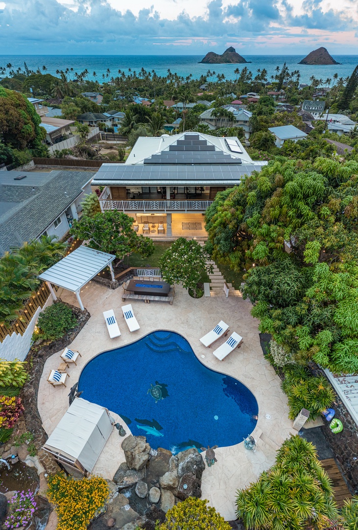 Kailua Vacation Rentals, Lanikai Valhalla - Aerial Shot of property