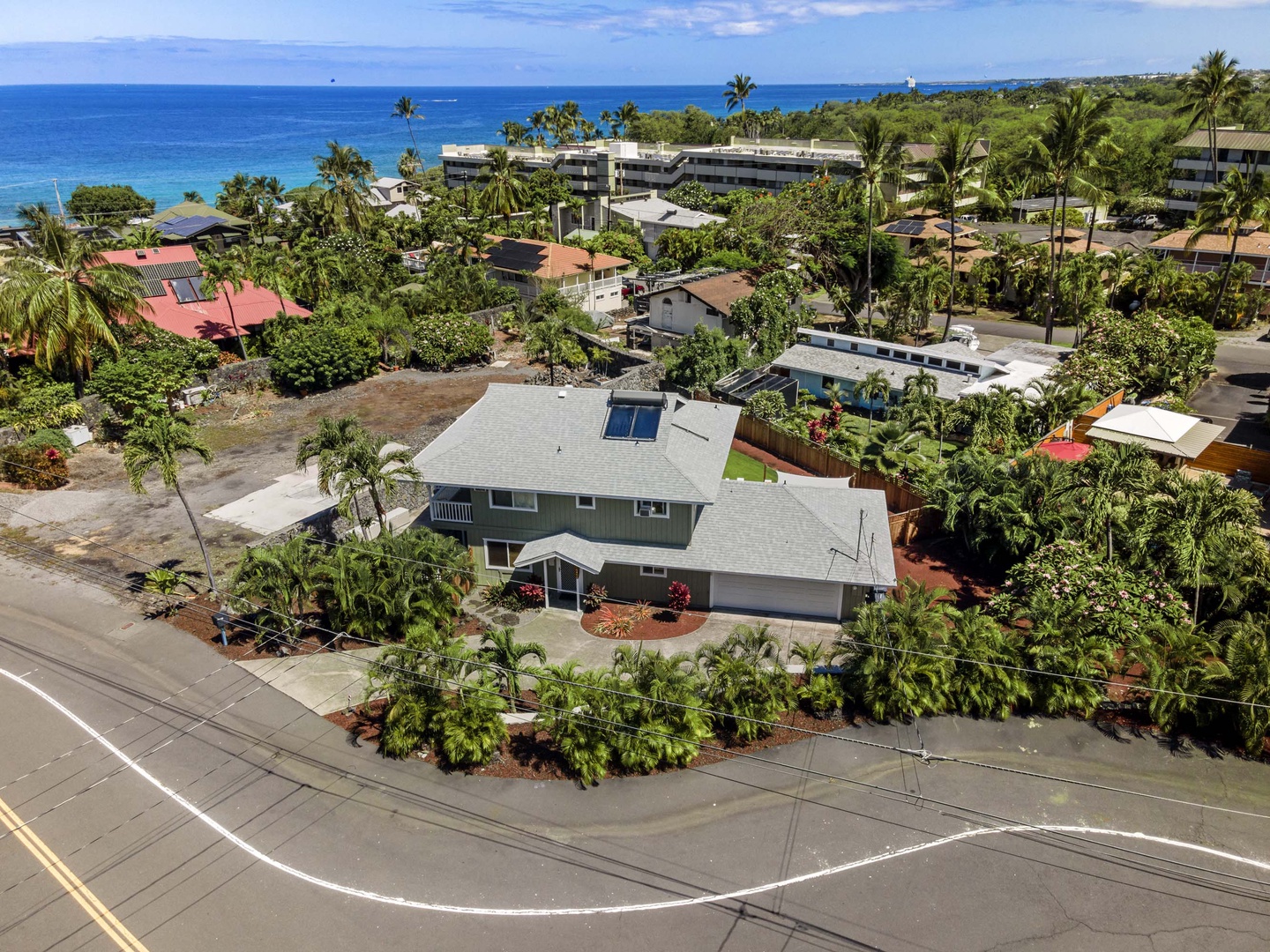 Kailua Kona Vacation Rentals, Hale A Kai - Aerial views of the home and surrounding neighborhood