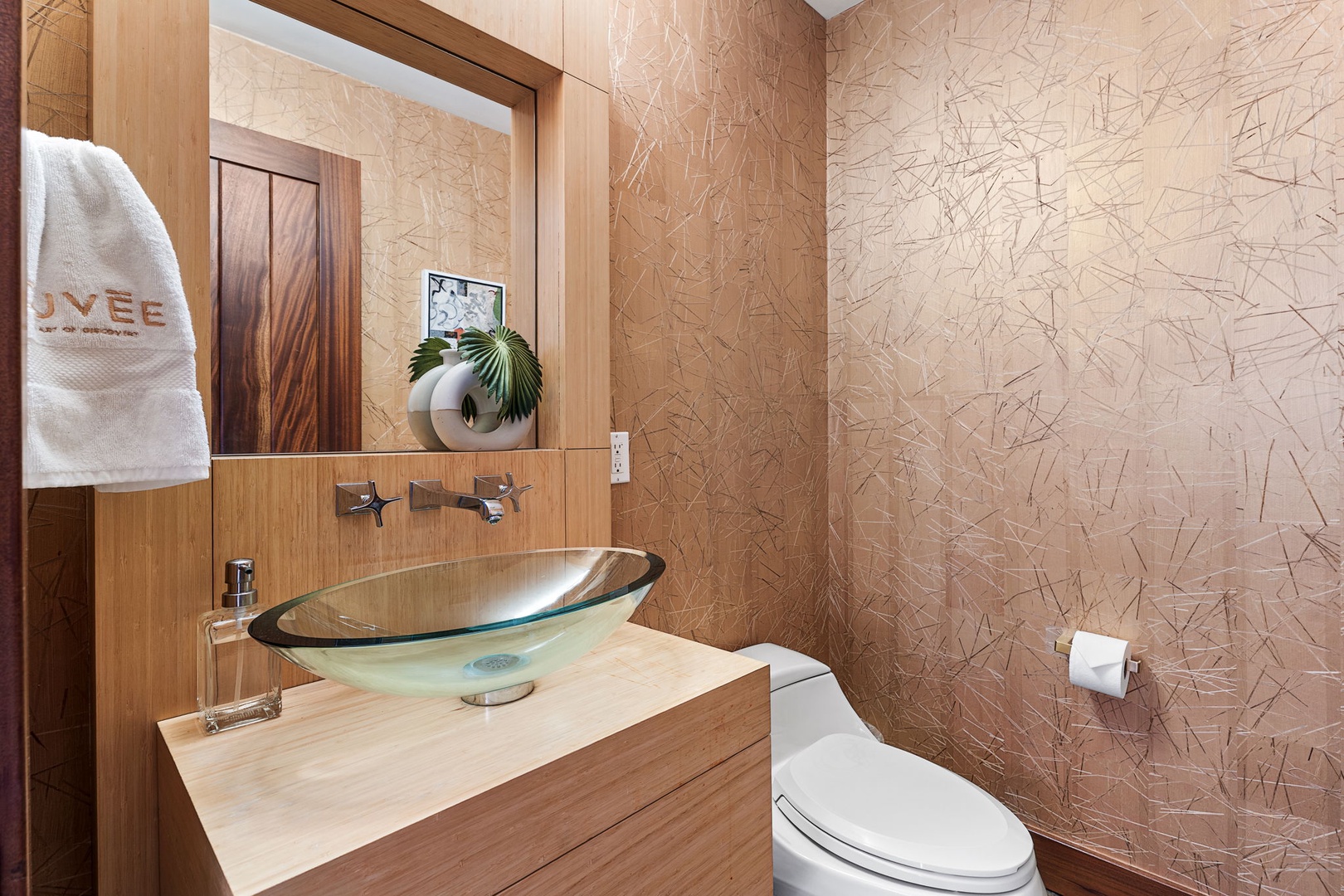 Kailua Kona Vacation Rentals, 3BD Pakui Street Estate (149) at Hualalai Resort - A glass vessel sink and hand-troweled walls, the kind of detail you notice on day one.