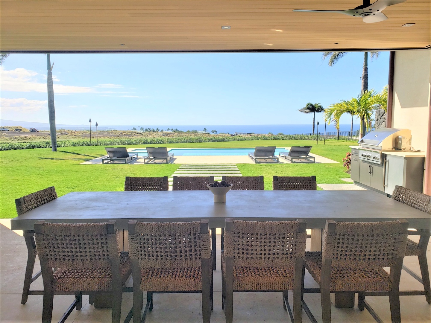 Kamuela Vacation Rentals, Hapuna Estates #8 - Views from the outdoor dining for 10