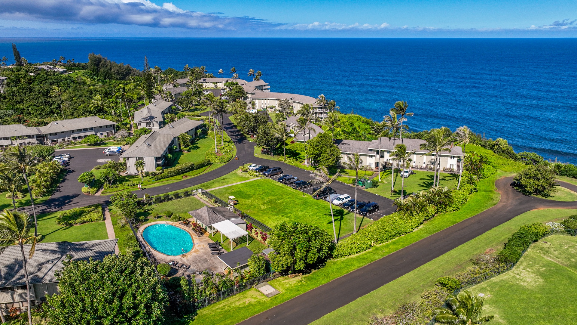 Princeville Vacation Rentals, Alii Kai 7201 - Aerial of the community.