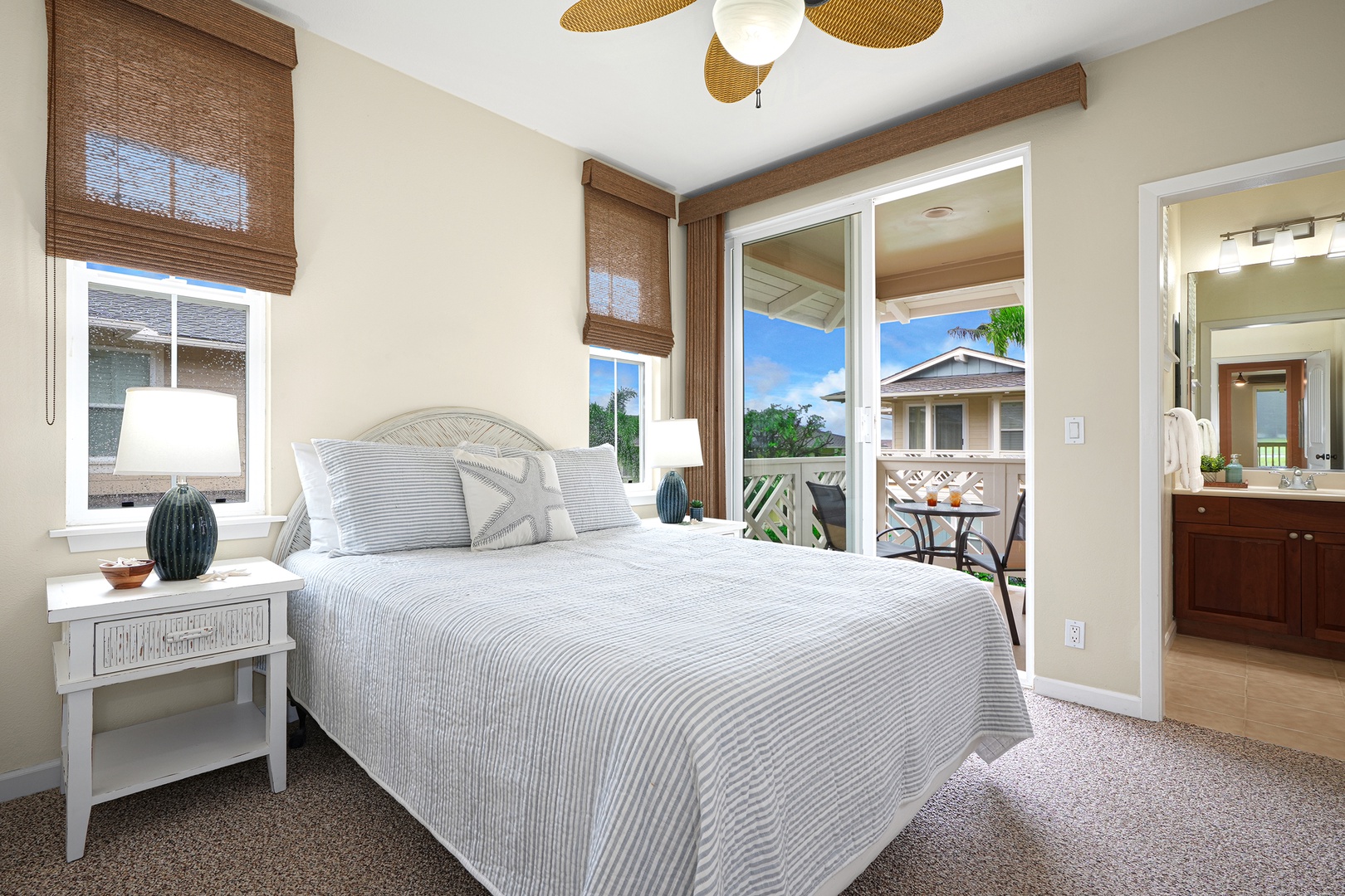 Princeville Vacation Rentals, Casa Makara - Wake up with scenic views from the guest bedroom with private lanai.