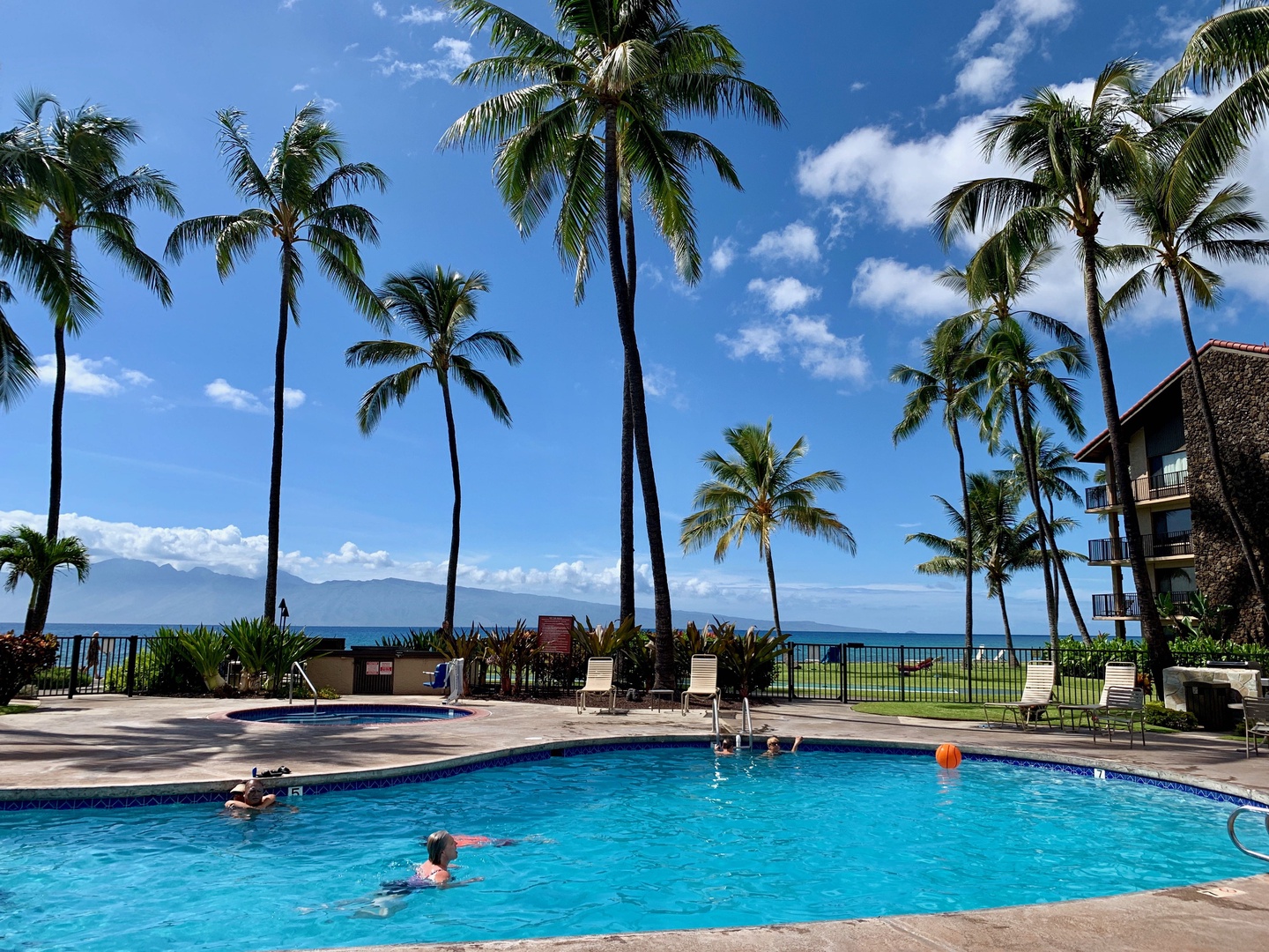 Lahaina Vacation Rentals, Papakea L-106 - Take a refreshing dip in the pool, surrounded by palm trees and the ocean just beyond