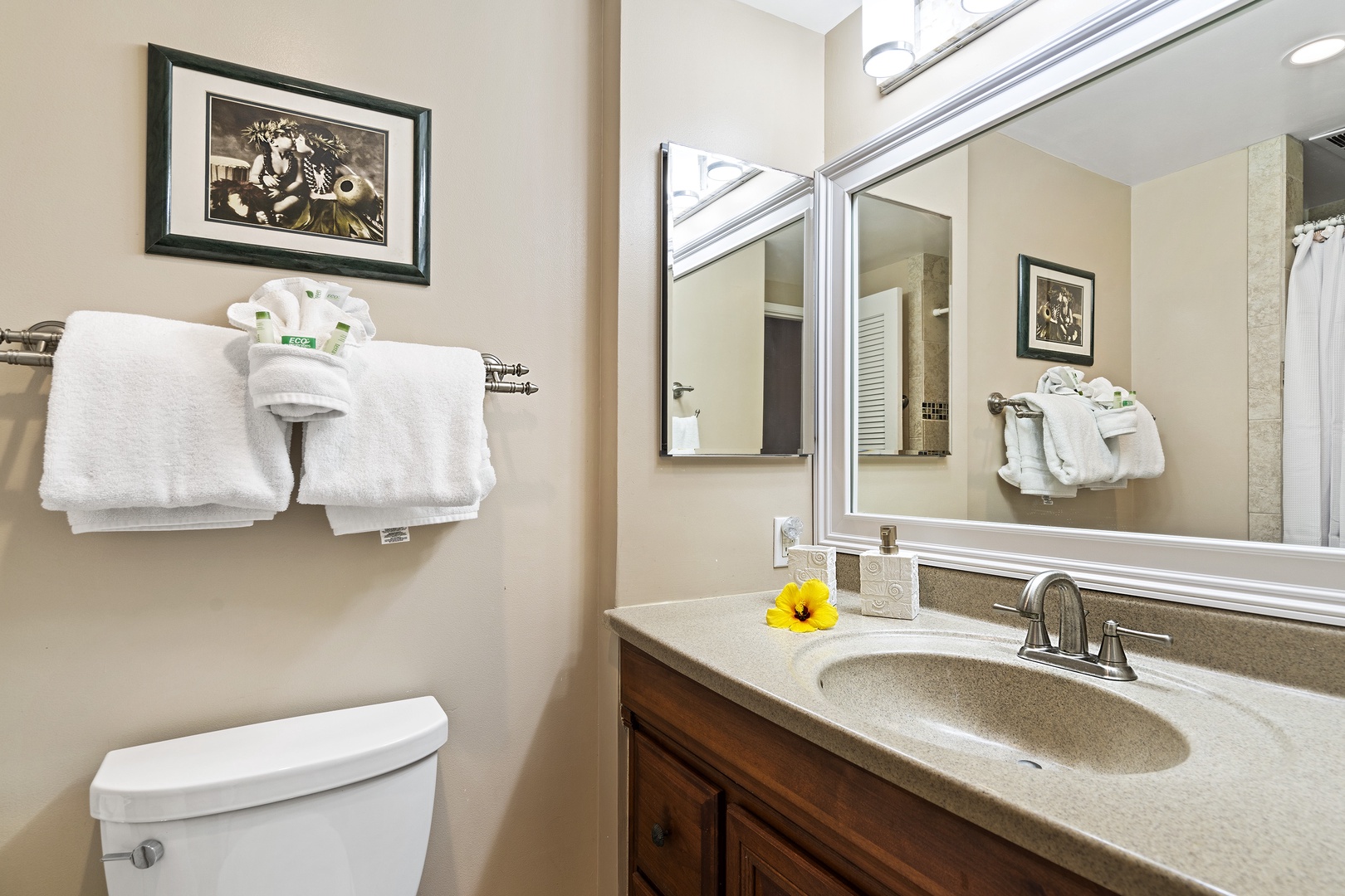 Kailua Kona Vacation Rentals, Sea Village 1105 - Guest bathroom across the hall from the guest bedroom