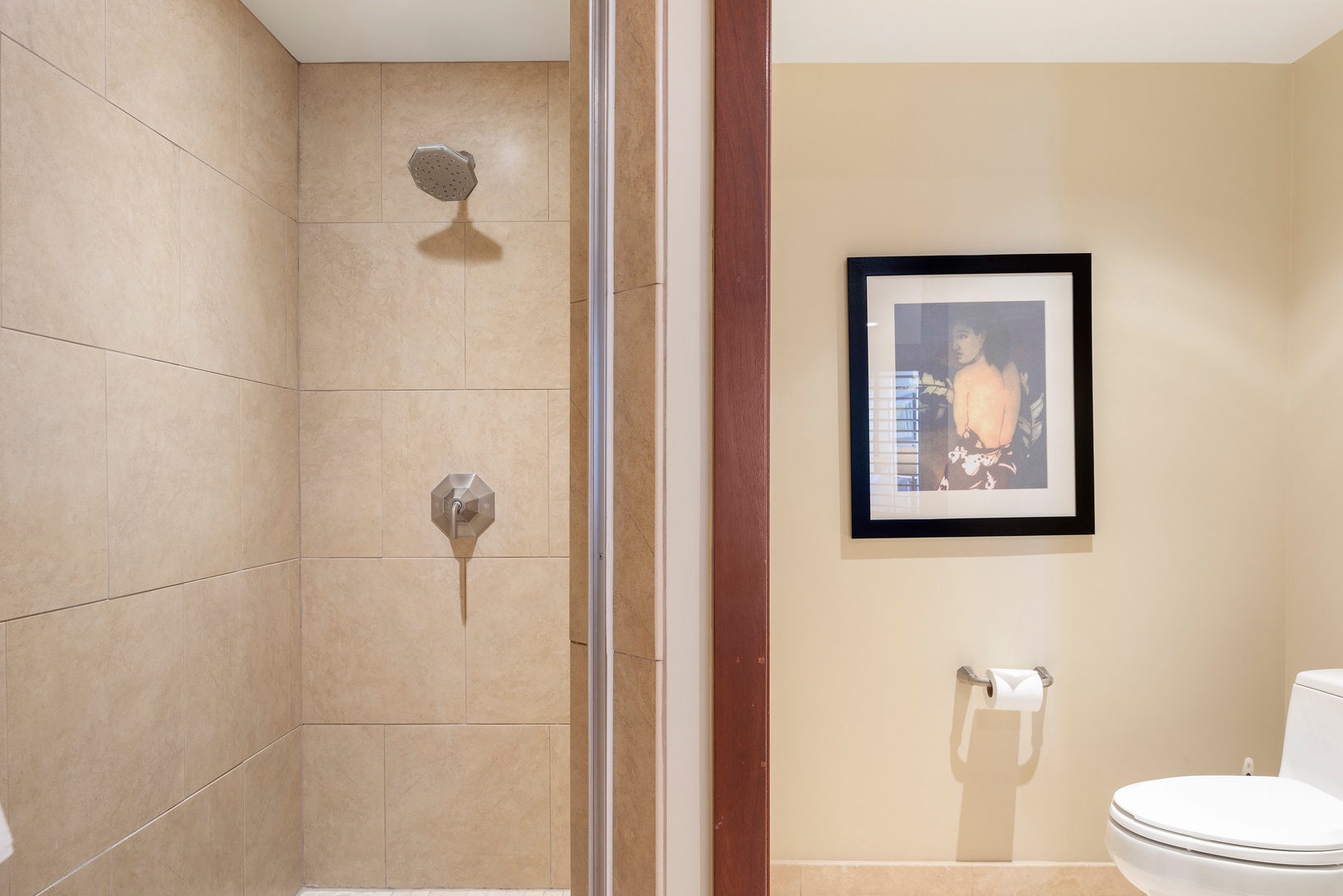 Kapolei Vacation Rentals, Ko Olina Beach Villas B609 - Unwind in your elegant bathroom with spacious walk-in shower, modern fixtures, and thoughtful touches that make your stay feel luxurious.