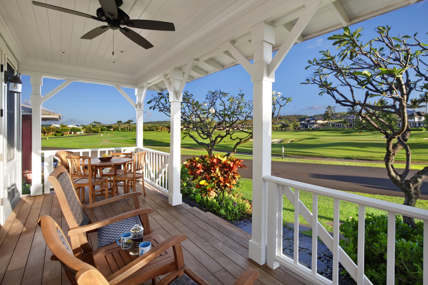 Koloa Vacation Rentals, Honu Hale at Kukui'ula - Golf course view from Ohana lanai